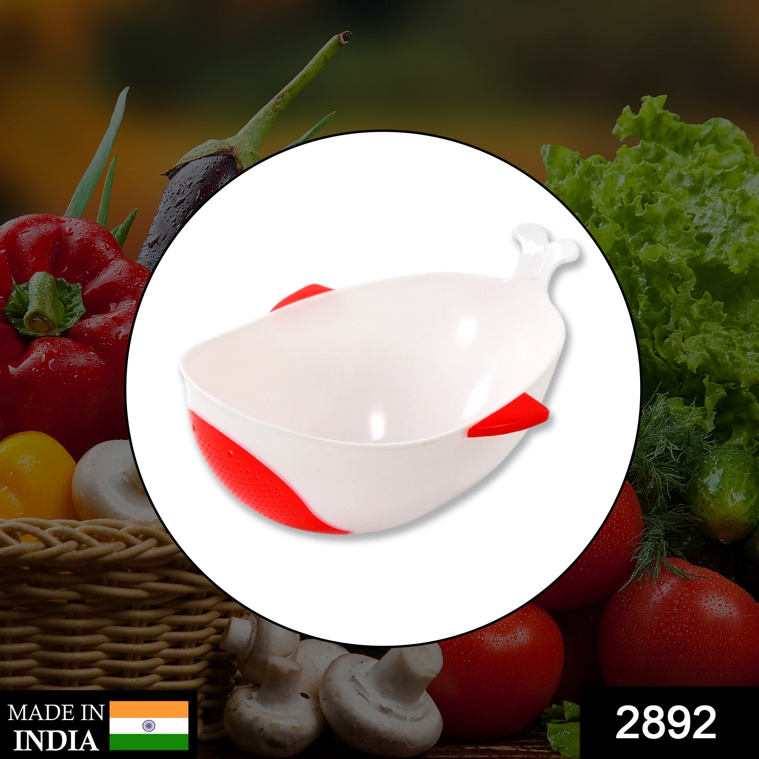 2892 Plastic Rice Pulses Fruits Vegetable Noodles Pasta Washing Bowl And Strainer 2892 Plastic Rice Pulses Fruits Vegetable Noodles Pasta Washing Bowl And Strainer